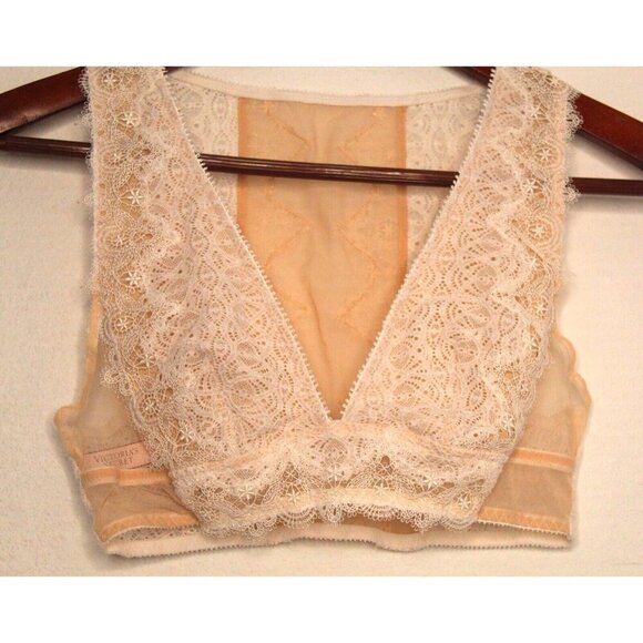 NWOT Victoria Secret Dream Angel Bralette Pull Over Cream/Beige Lace Size Small - Picture 2 of 14